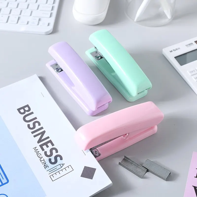Student Office Detachable Stapler Macaron Color Multifunctional Binding Tool Desktop Stationery