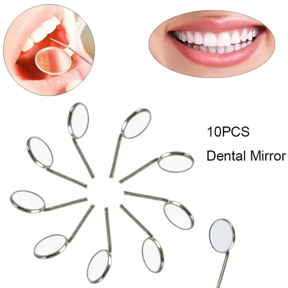 10Pcs/set Dental Mirror Head Mouth Reflector Oral Endoscope Mirrors Head Stainless Steel 4#tooth Whitening Tool Care Kit