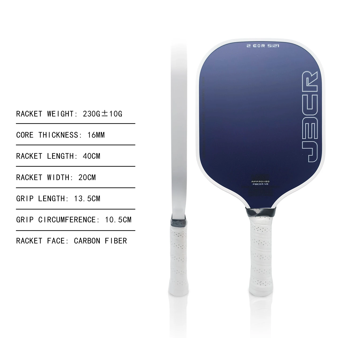J3CR Hot Press Thermoformed CFC Carbon Fiber Pickleball Paddle with Power Rebound 5th Gen Foam Core USAPA Approved image 2