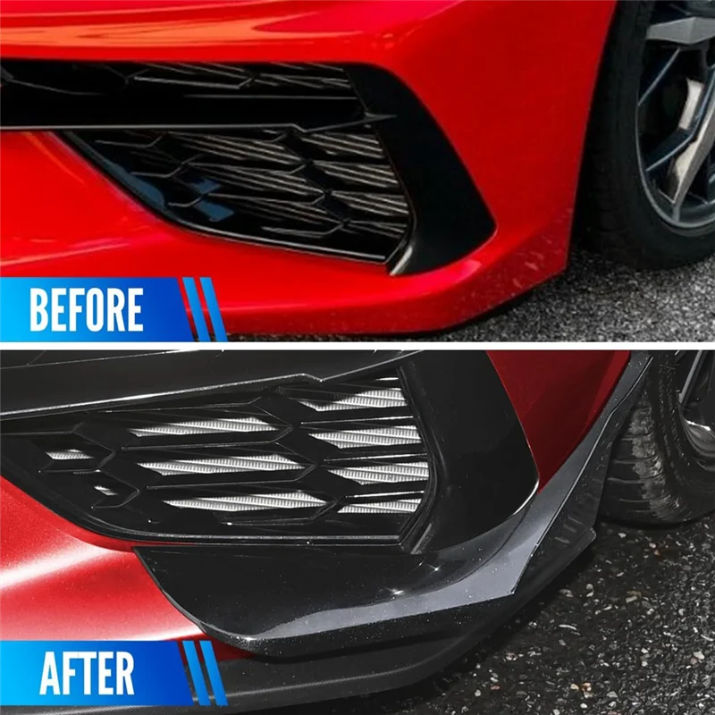 Front Side Canard Cover For Corvette C8 Stingray Z51 2020-2024 Car Side Body Bumper Air Vent Fins Trim Accessores-AD39