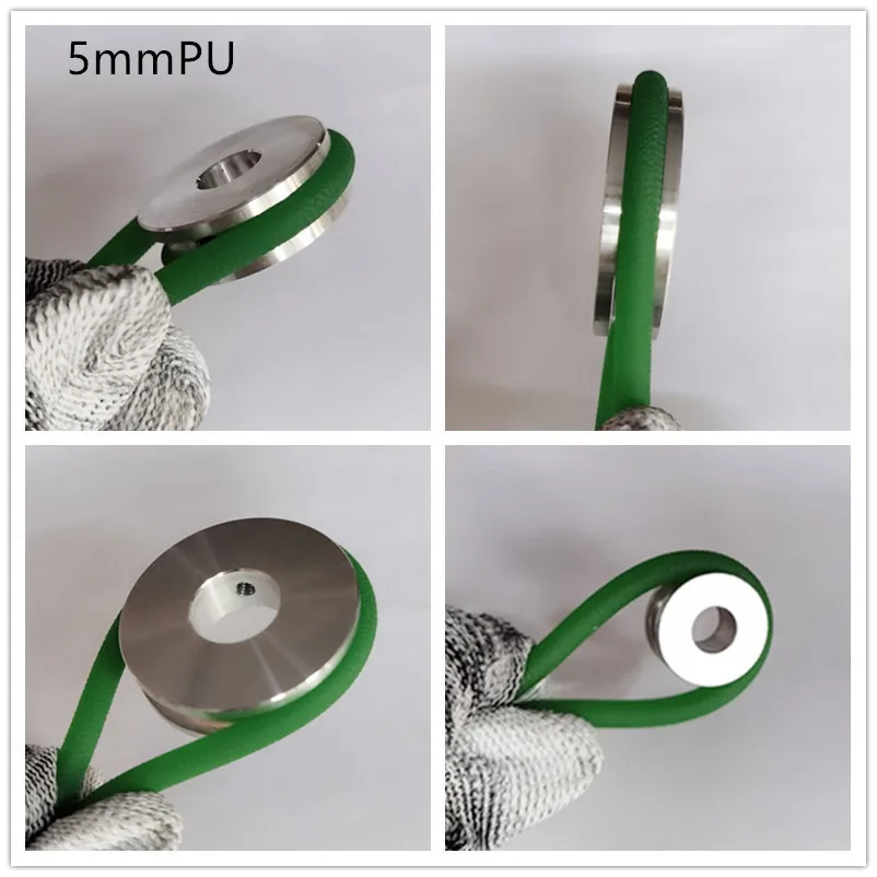 R2.5 OD 40mm Silver Aluminum Alloy Single Groove 5MM 6MM 8MM 10MM Fixed Bore Pulley for Motor Shaft 5MM PU Round Belts