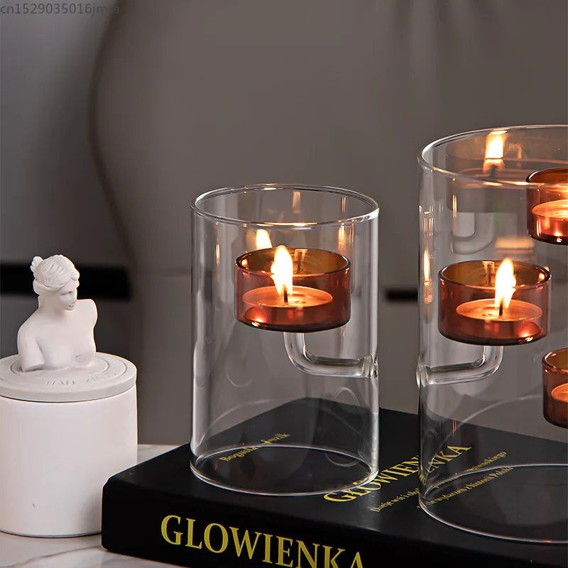 Brown Glass Candle Holder 3