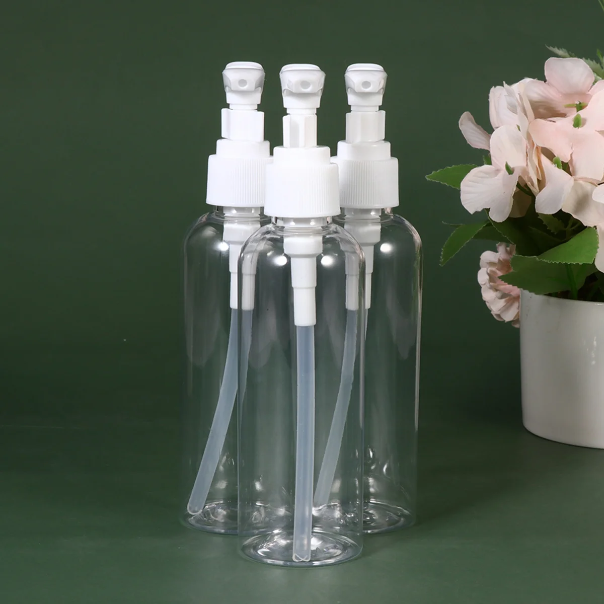 

10 Pcs Hand Soap Dispenser Pump Lotion Bottle with Round Shoulder Spigot Emulsion Shampoo Transparent Liquid Travel