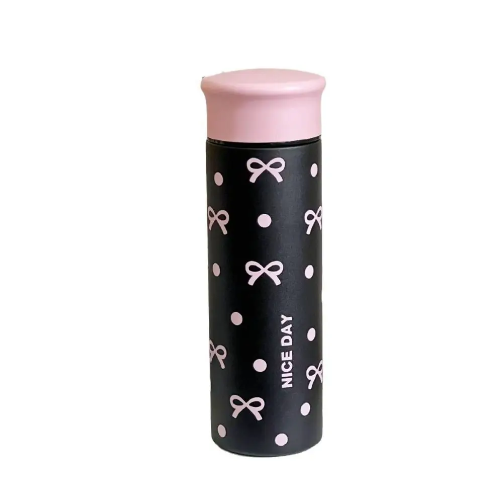 

304 Stainless Steel Pink Bow Water Bottle Heat-Resistant Large Capacity Vacuum Insulated Bottle Leak Proof Polka Dot