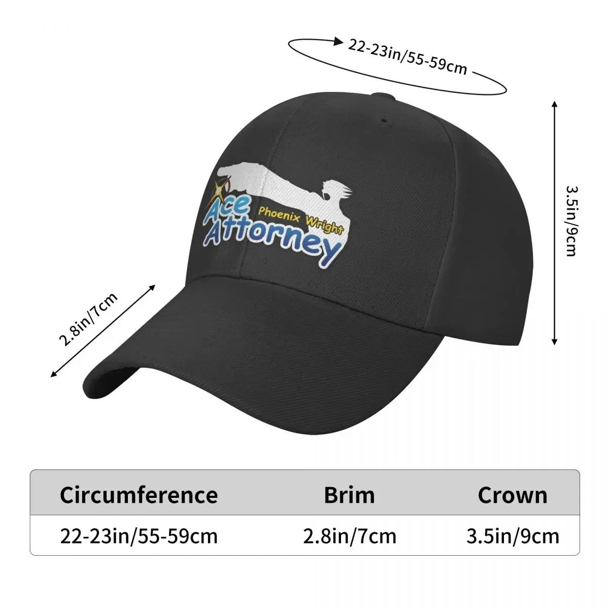 Ace Attorney Baseball Cap For Men Cotton Hats Adjustable Hat Fashion Casual Cap Truck Driver Hat