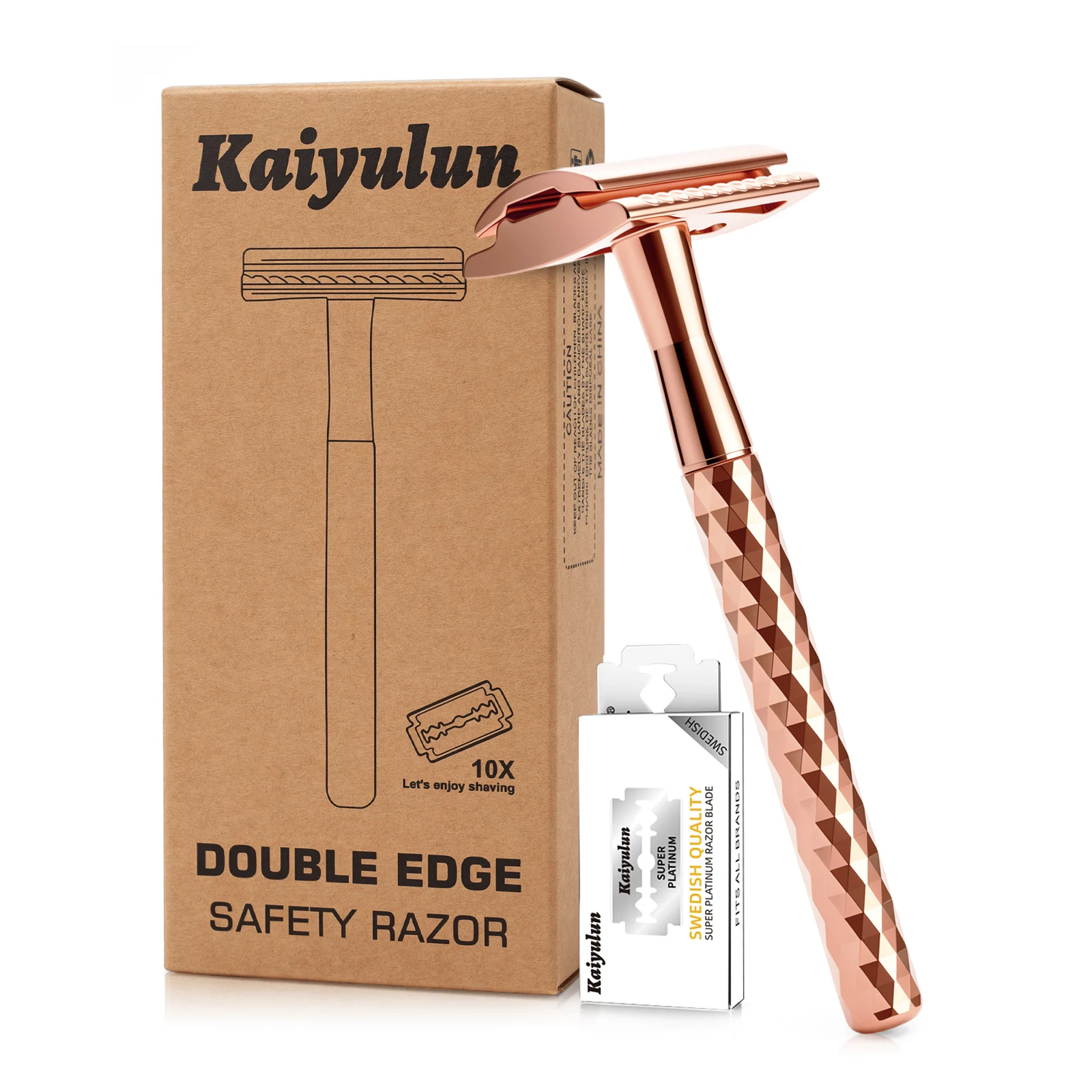 Women Safety Razor Double Edge Single Blade Stainless Steel Handle Wet Shave for Sensitive Skin Bikini Legs Underarms
