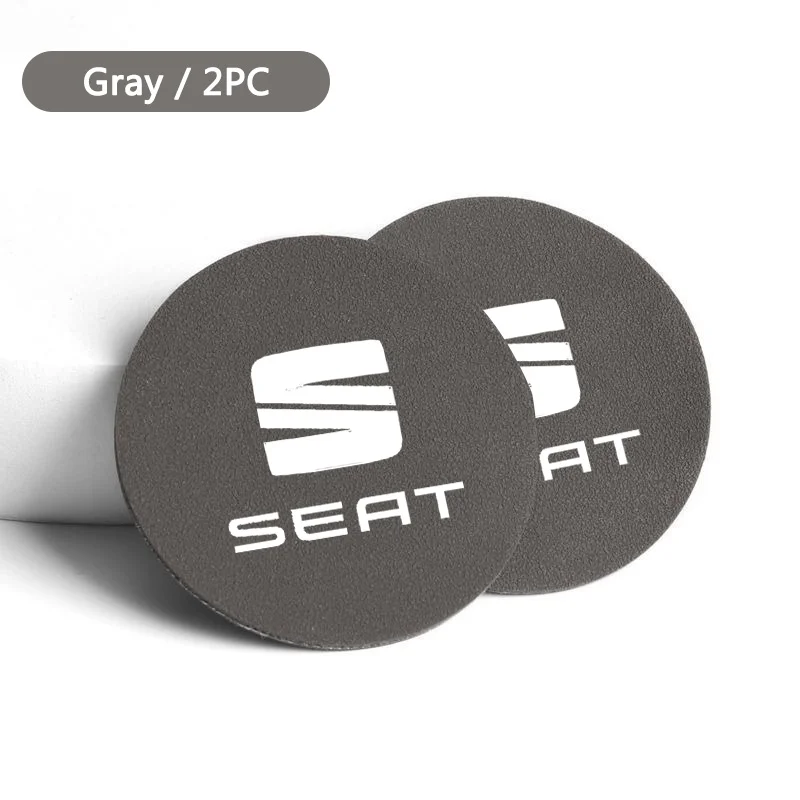 2pcs Car Coasters Anti-Slip Pad Water Cup Holder Slot Pad For Seat Leon 5F Mk3 Ibiza 6J Tarraco Arona Ateca Interior Accessories view 4