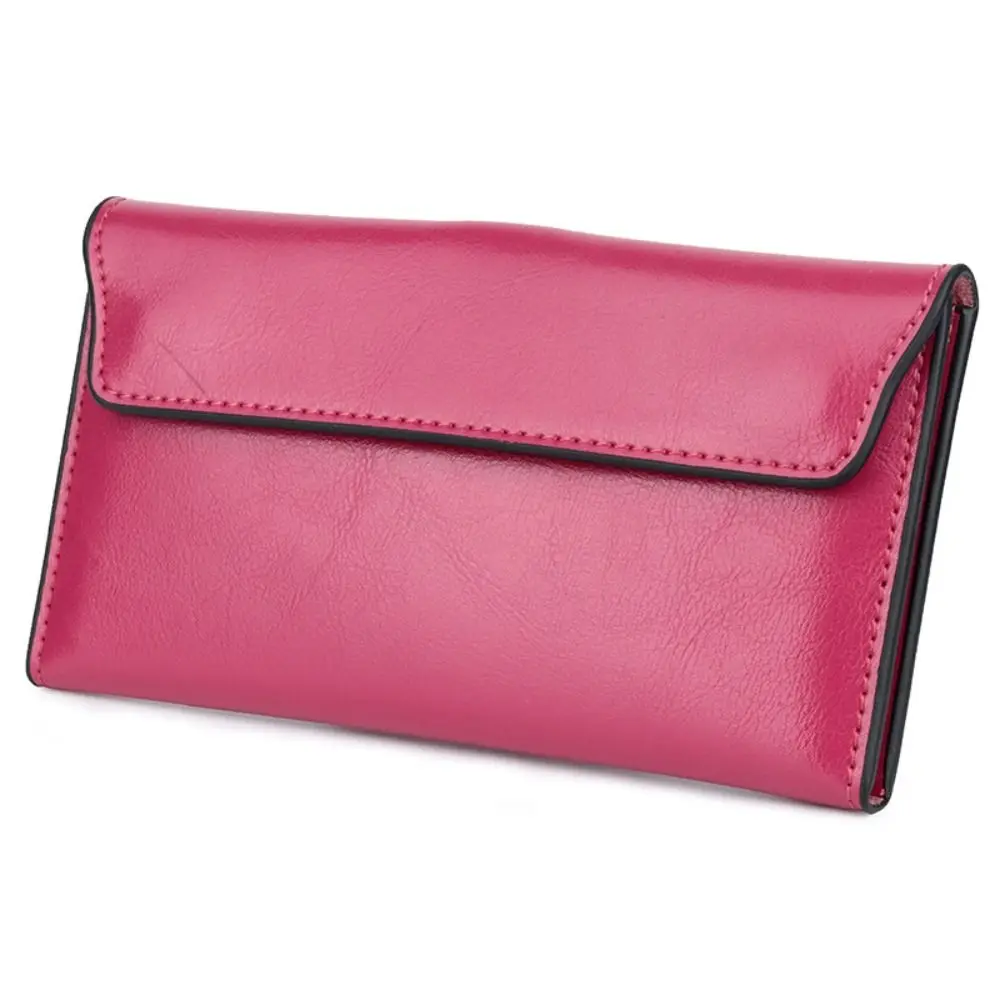 Durable Genuine Leather Women Long Wallet Slim Large Capacity Cowhide Wallet Multipurpose Female Coin Purse Women