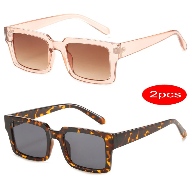 

2 шт. женские квадратные солнцезащитные очки женские маленькие оправы мужские оттенки UV400 солнцезащитные очки женские прямоугольные модные очки