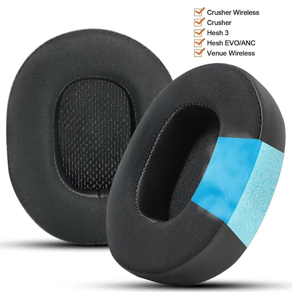 Replacement Earpads for Skullcandy Crusher Wireless,Crusher ANC/EVO,Hesh ANC/EVO,Hesh 3 Headphones Comfortable Cooling-Gel Pads