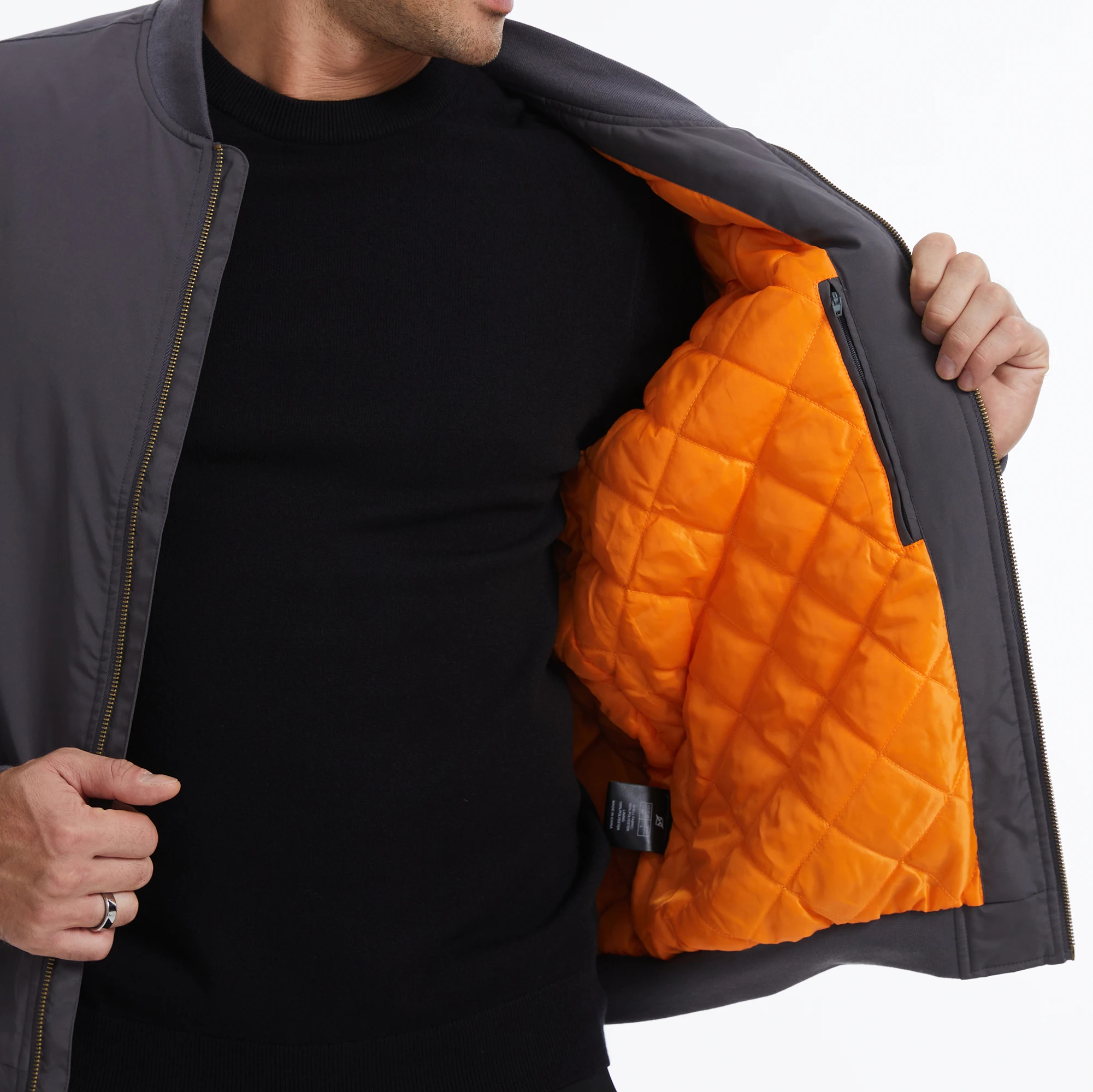Herbst-Winter-Herren-Bomberjacke, Warme Windjacke mit Vollreißverschluss, Militär-Pilotenjacke, Lässige Winddichte Outdoor-Jacke – Detail 19