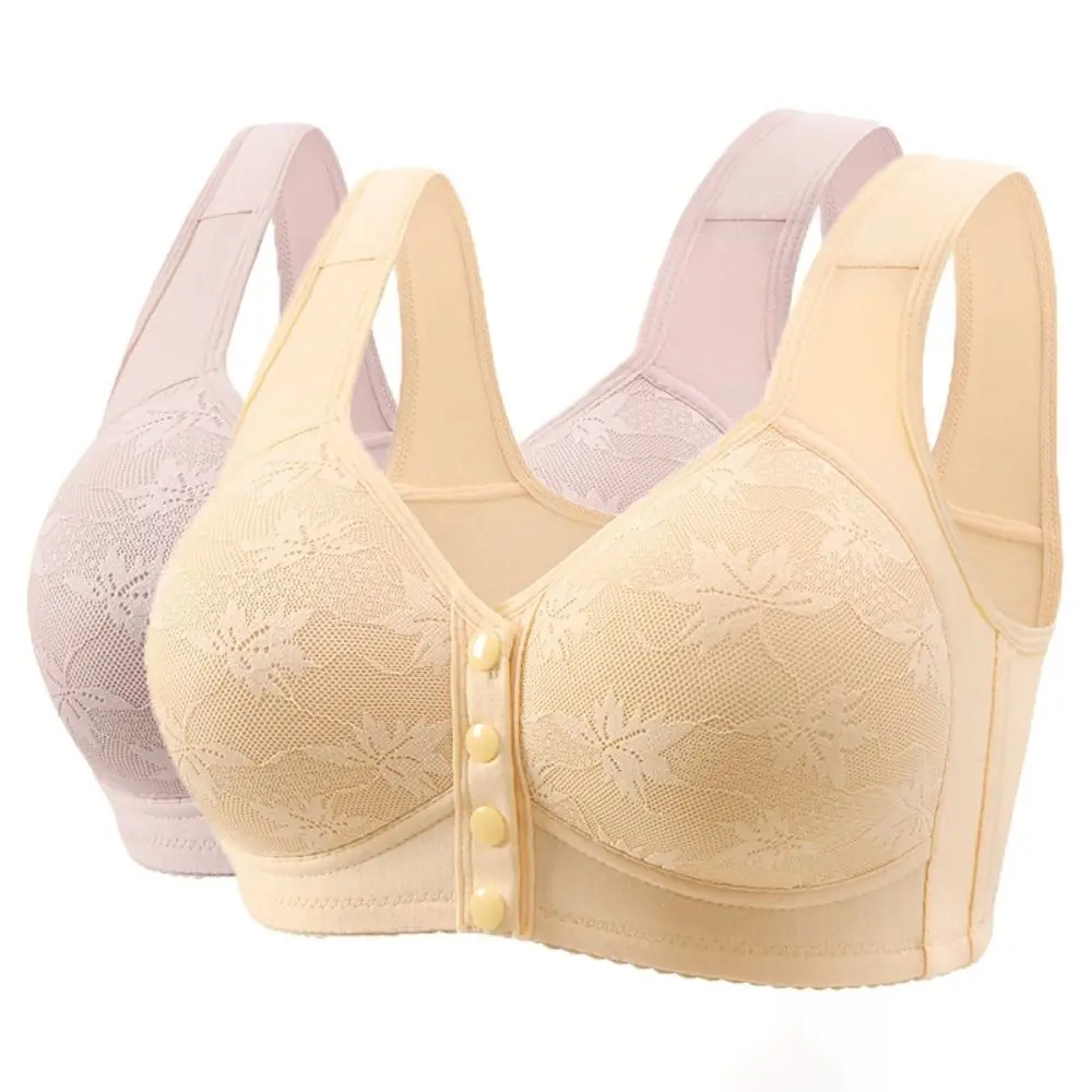 

Comfortable Floral Printed Underwear Convenient Leaf Printed Tank Top Bra Plus Size Wireless Bras for Older Women Ladies