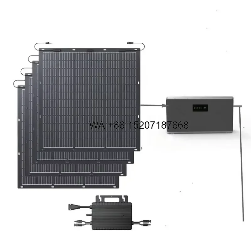 Wmwmnu for Micro Inverter Home Solar Power System Plug Play On Grid Balcony Energy Storage Battery Mounting Flexible Panel