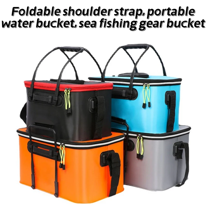 Portable EVA Fishing Bag Collapsible Fishing Bucket Breathable Live Fish Box Camping Water Container PanBasin Tackle Storage Bag