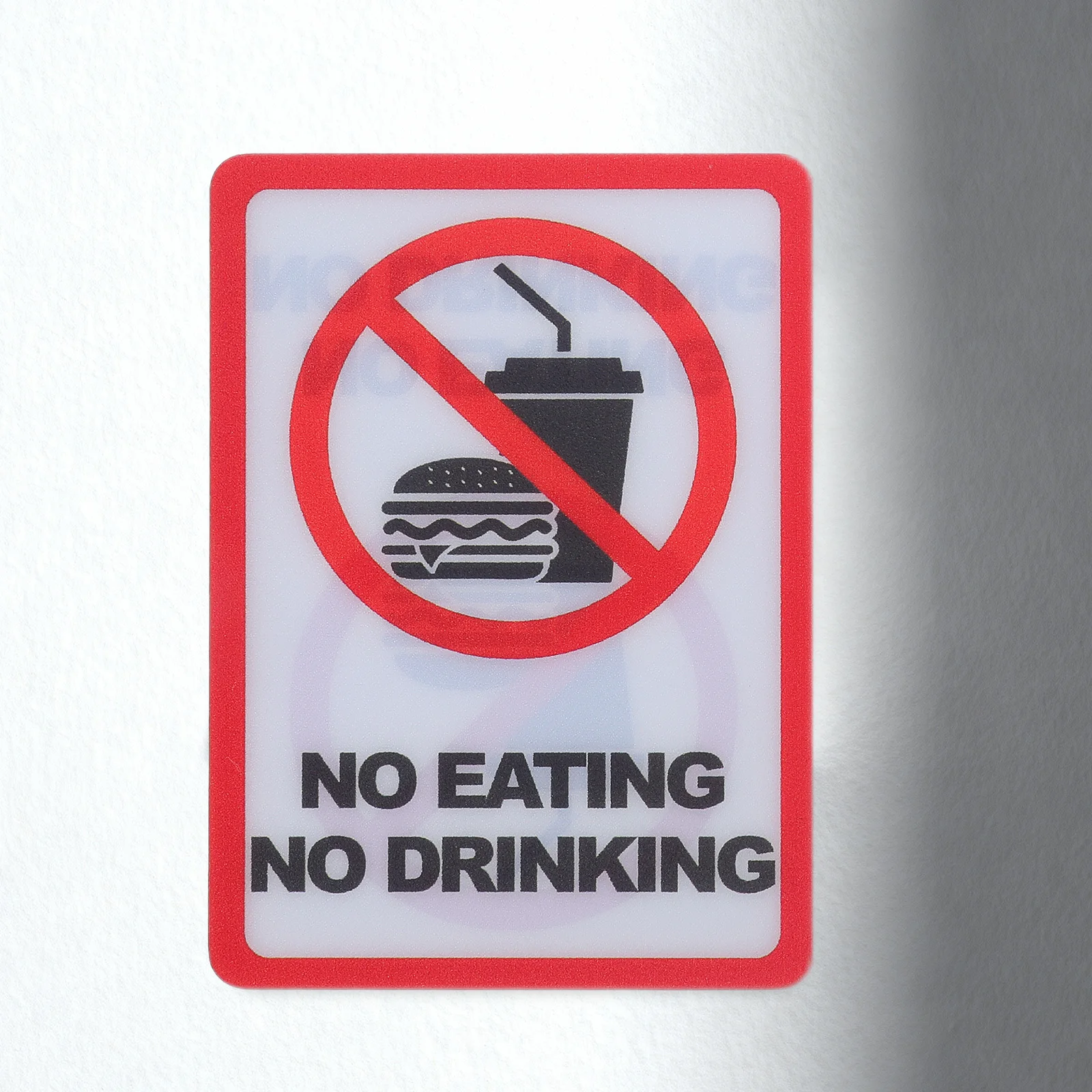 

12Pcs No Eating Drinking Sticker Clear Warning Self Adhesive Safety Labels for Factory Workshop Office Indoor Outdoor Use