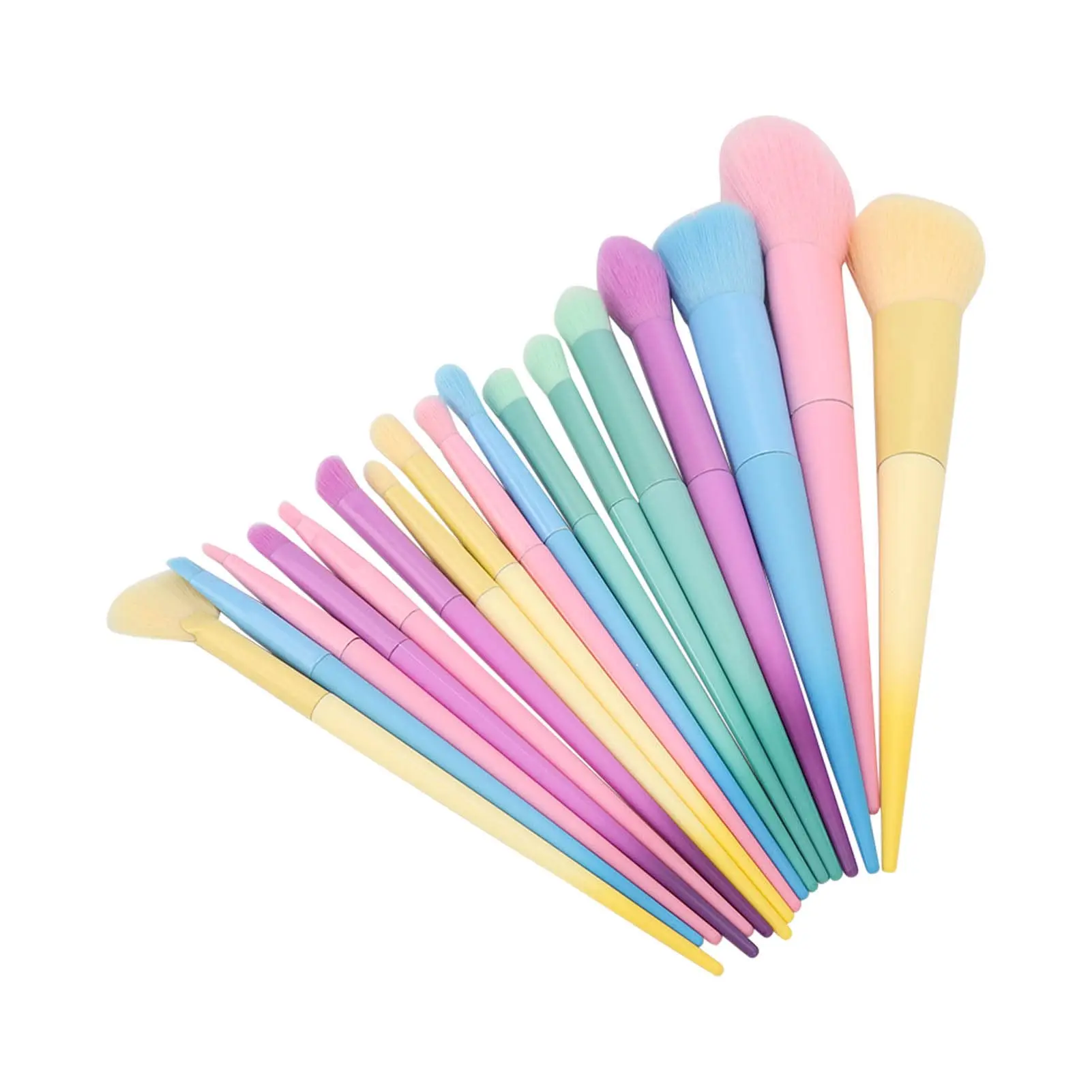 

17pcs Soft Candy Colored Makeup Brush Set for Application During Parties, Dates, Outdoor Events - Loose Powder, Painting, Detail