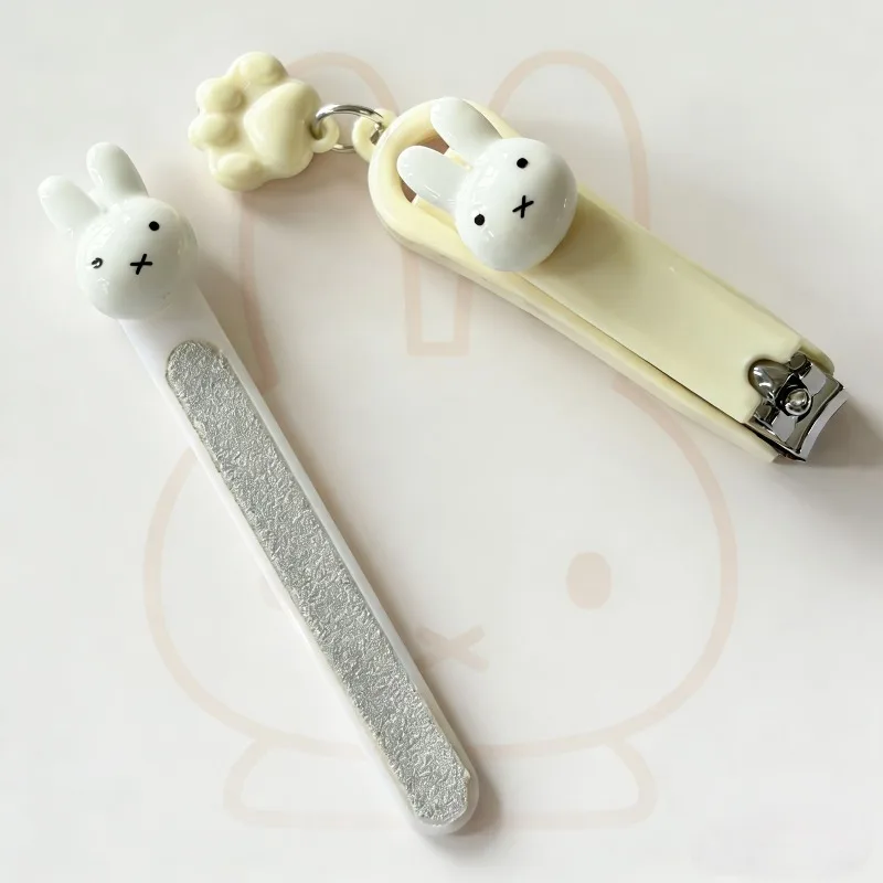 New Miffy Cute Cartoon Simple Durable and Fashionable Plastic Nail File Nail Scissors Portable High-Looking Nail Clipper Gift view 5