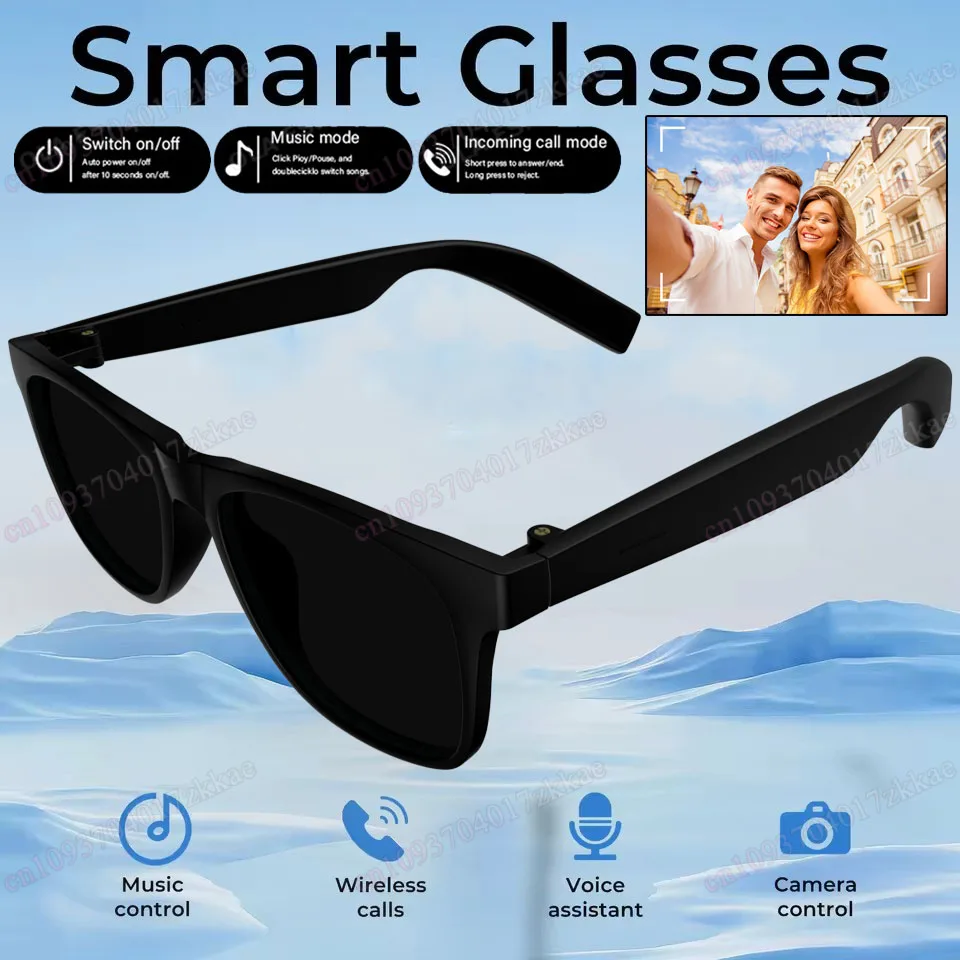 2026 NEW Smart Glasses Adult Bluetooth Touch Control Music Player Sunglasses Camera Voice Assistant Remote Control Smartglasses
