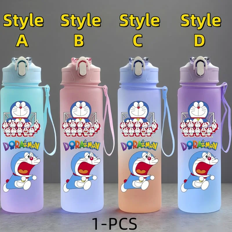 كوب ماء لشخصية Doraemon Anime بسعة كبيرة في الهواء الطلق، زجاجة شرب بحبل محمولة للأولاد والبنات، غلاية شرب هدية #5