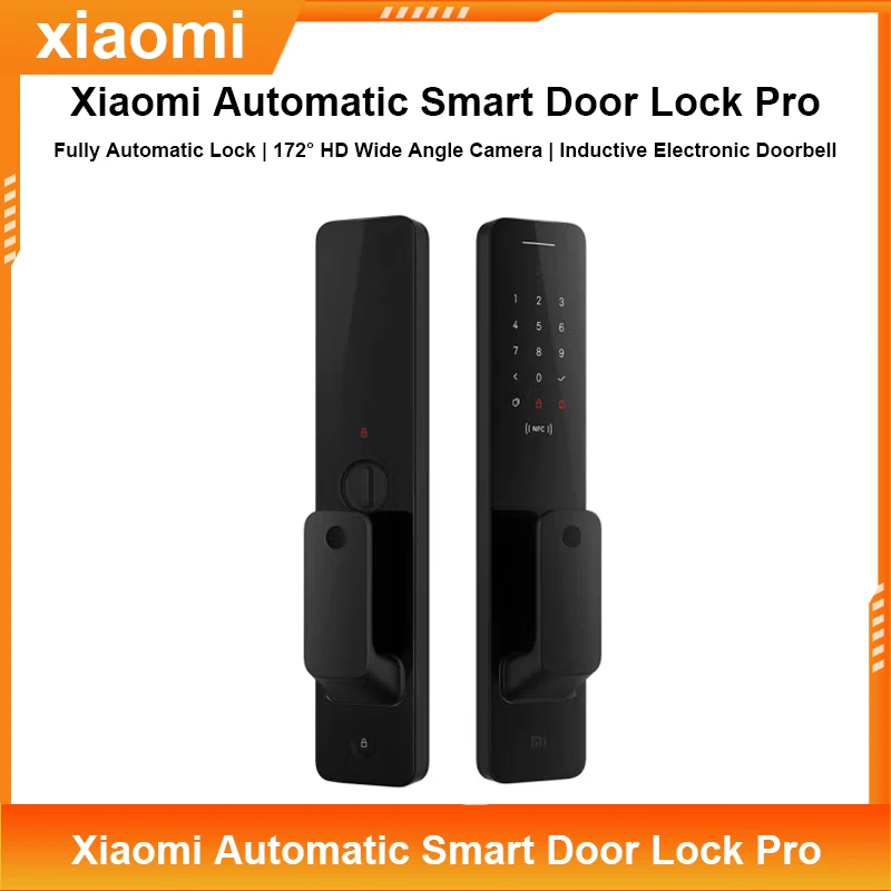 

Xiaomi Automatic Smart Door Lock Pro HD Wide-Angle 1080P Camera Fingerprint NFC Unlock Doorbell with Mi Home App and HomeKit