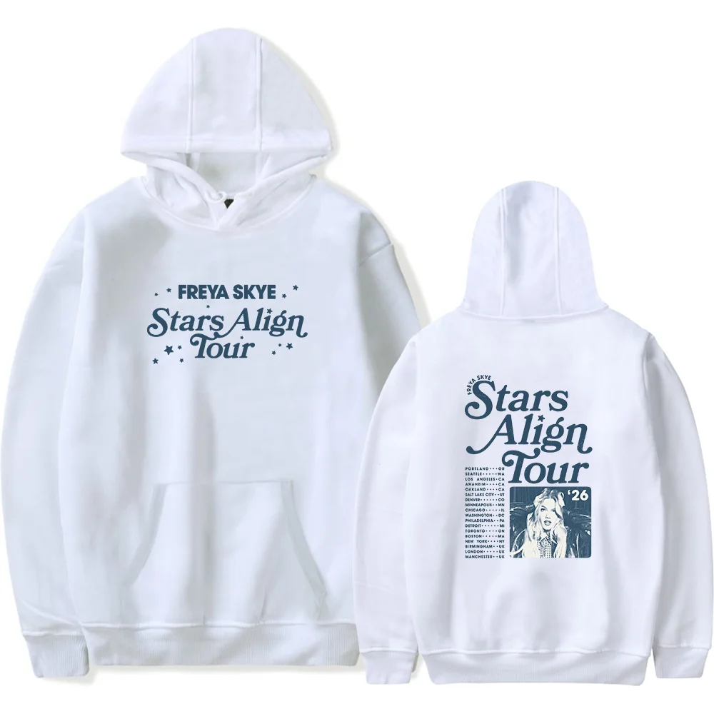 Freya Skye 2026 Stars Align TOUR merch hoodie Unisex retro fashion long sleeved hooded sweatshirt sportswear