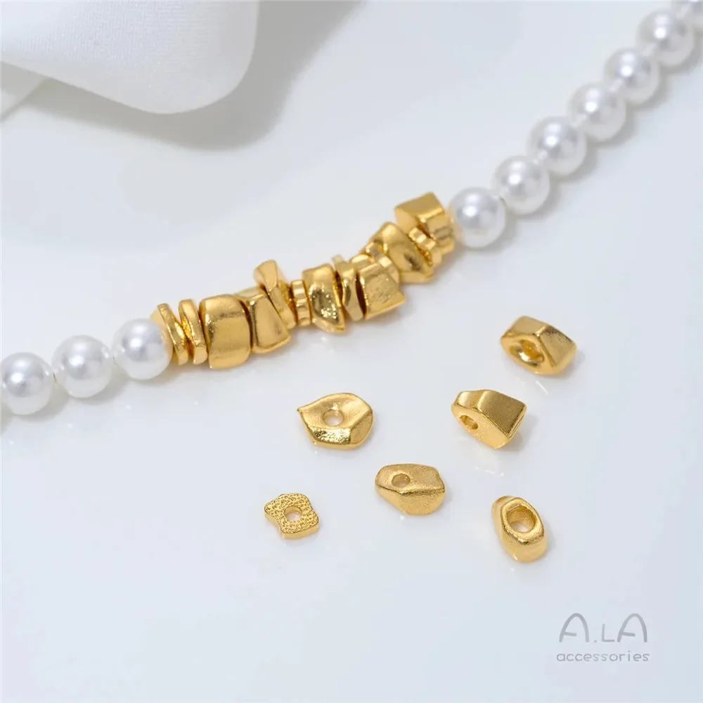 T368 Vietnamese Zand Goud Onregelmatig gevormde Gebroken Gouden Spacers Verkoperd Goud Spacer Pakkingen Diy Kralen Sieraden Accessoires
