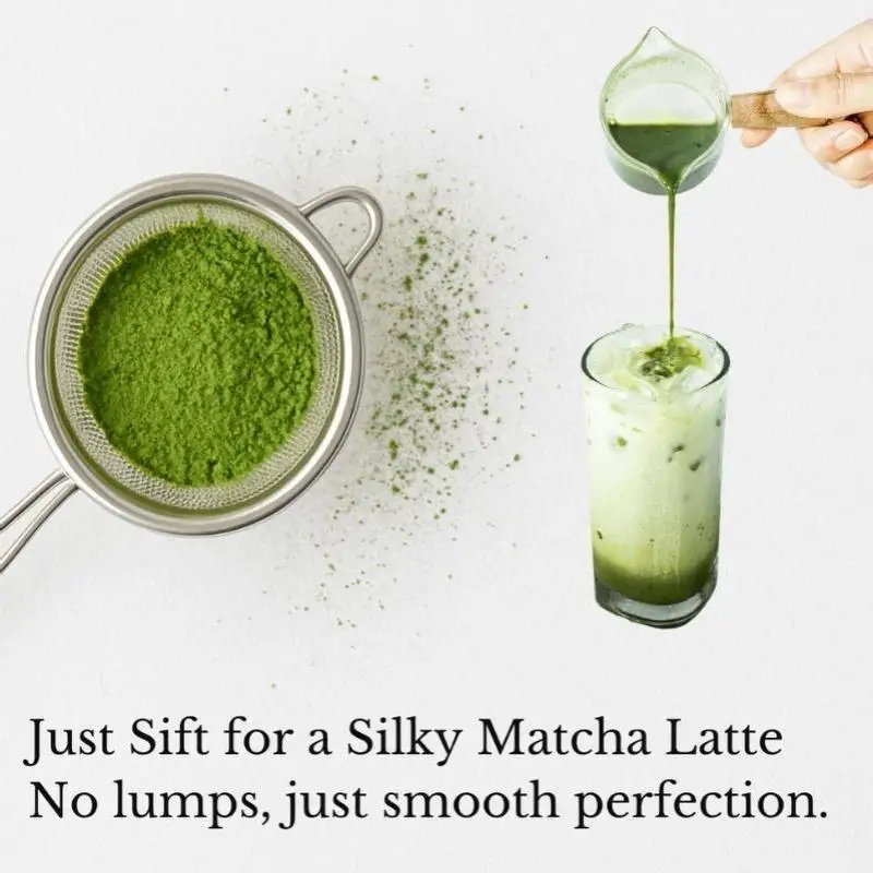 Handheld Stainless Sifter Ultra Fine Screen Tea Cocktail Filter Rustproof Easy Cleaning Matcha Powder Sieve