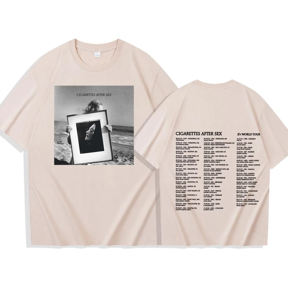 السجائر بعد جولة الجنس 2025 تي شيرت رجل إمرأة Harajuku س الرقبة الصيف قميص غير رسمي