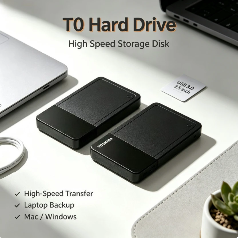 For Toshiba T0 2PCS Portable External Hard Drive High Speed HDD Storage Disk For Mac Windows Laptop Android Phone Data Backup