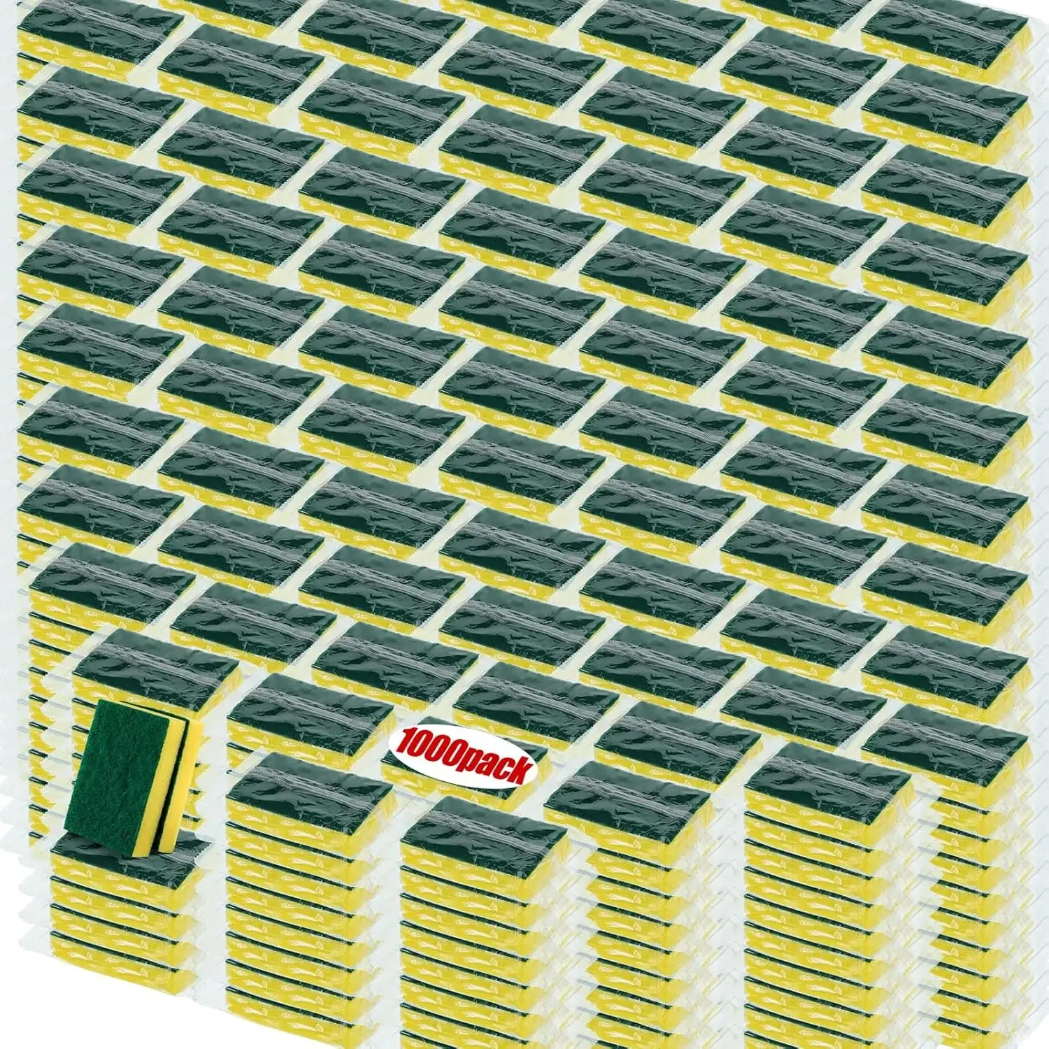 HOME-1000 Uds esponja envuelta individualmente esponja para lavar platos a granel esponjas para fregar sin arañazos estropajo de cocina cobertizo