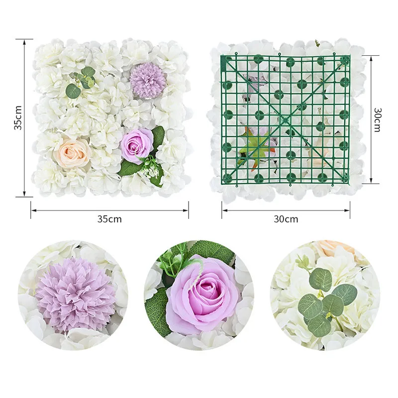 9 Pcs Flower Wall Panels 3D Silk Rose Flowers Wall Decor Store Party Photo Artificial Flower Wall For Wedding Home Decor 30x30cm