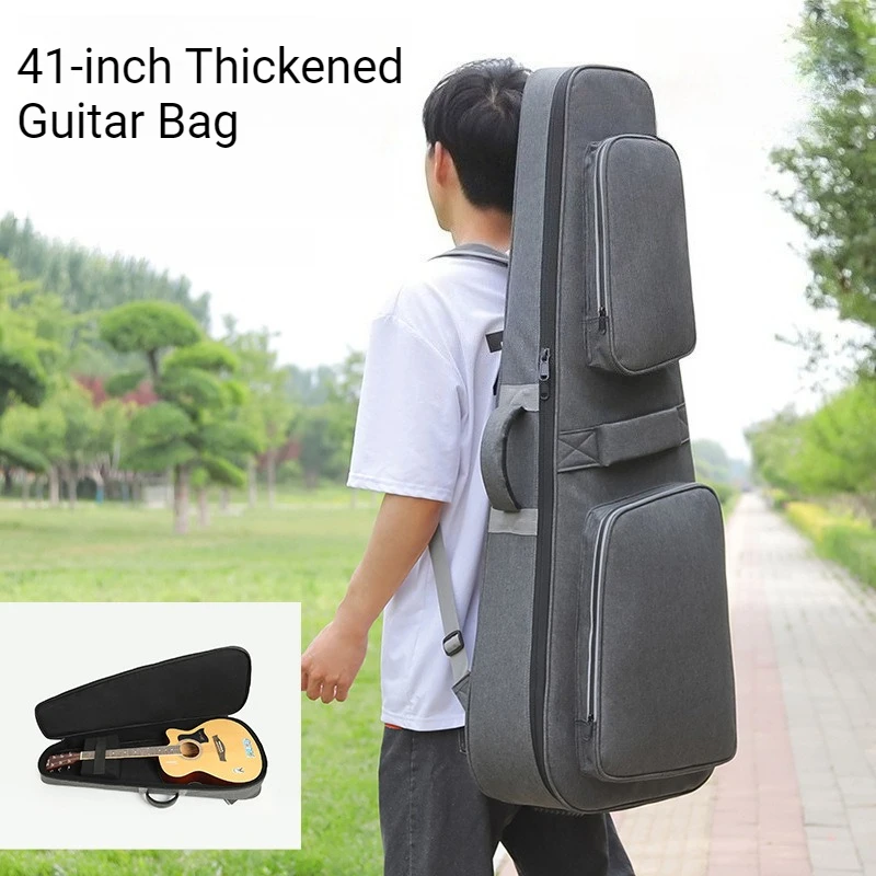 41 Inch Thickened Guitar Bag Shockproof Wear-resistant Scratch-proof Shoulders Portable Guitar Bag Musical Instrument Accessory