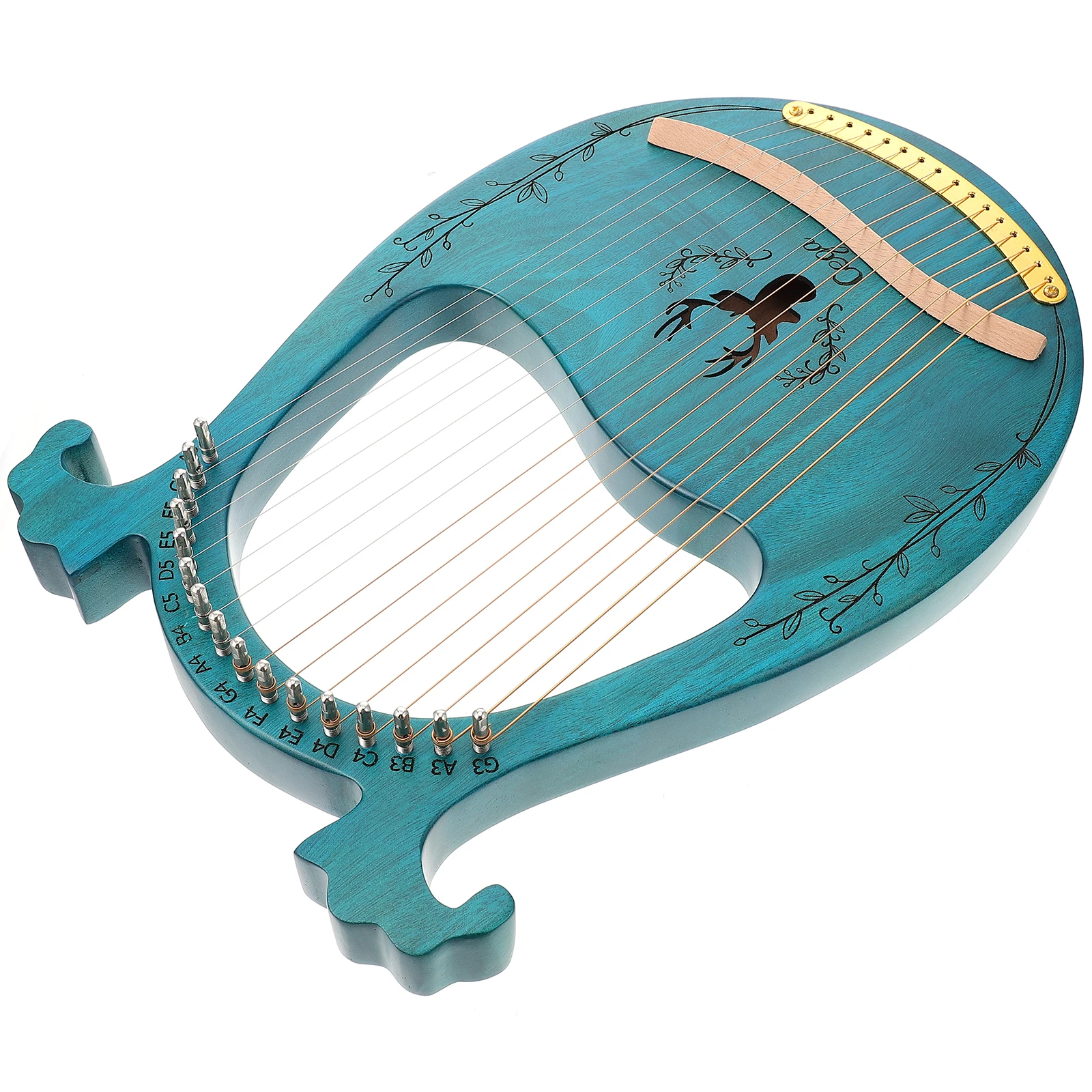 

1 Set 16 String Harp Wood Body Portable Delicate Design Melodious Sound Relaxing Music Gift For Kids Friends Extra 3 Picks High