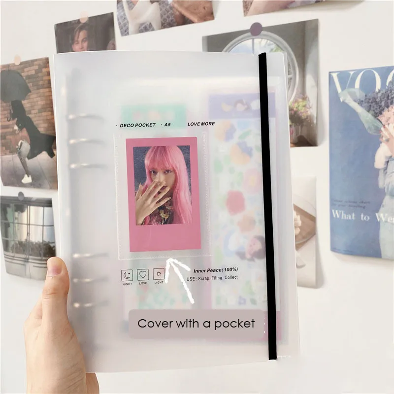 A5 Binder Storage Collect Book Korea Idol Photo Notebook Organizer Journal Diary Agenda Planner Bullet Cover School Stationery