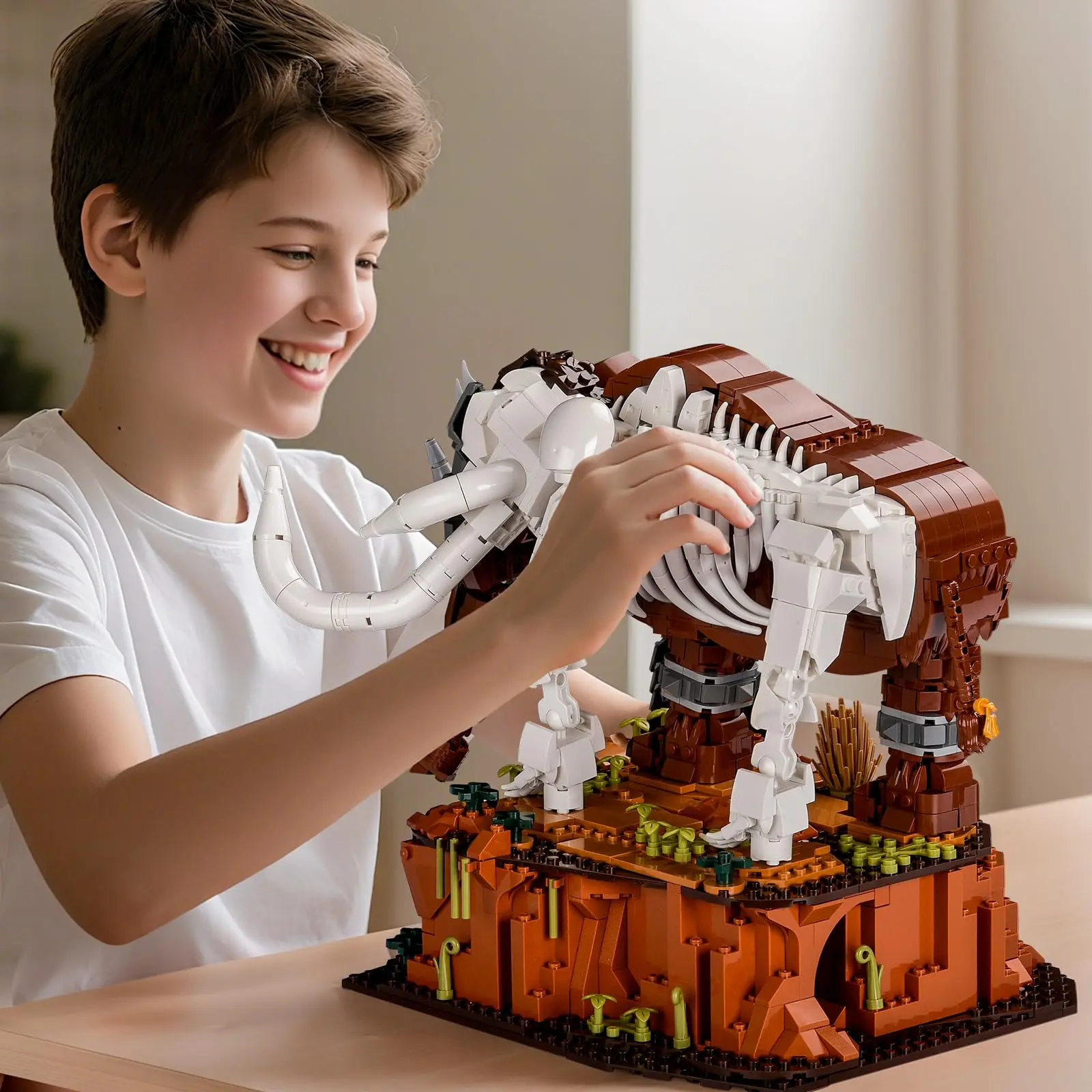 1310 قطعة مجموعات بناء الفيل نماذج الحيوانات مع قاعدة الموئل بنة مجموعات الاطفال التعليمية الجذعية ألعاب إبداعية الأولاد هدية #6