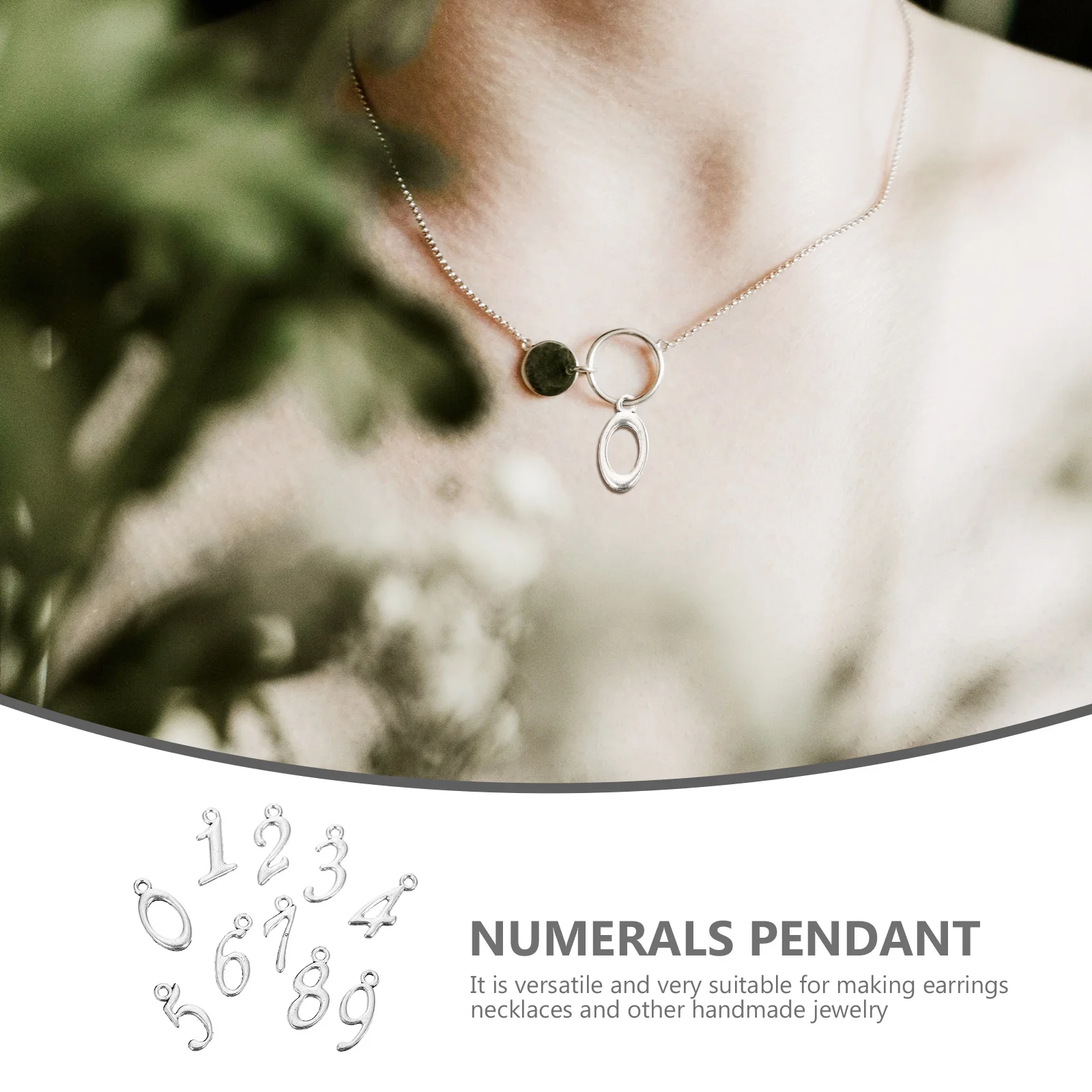 50Pcs Metal Numbers Pendant 0-9 DIY Number Charms for Handmade Jewelry Alloy Charms Lightweight Smooth Safe for Earrings