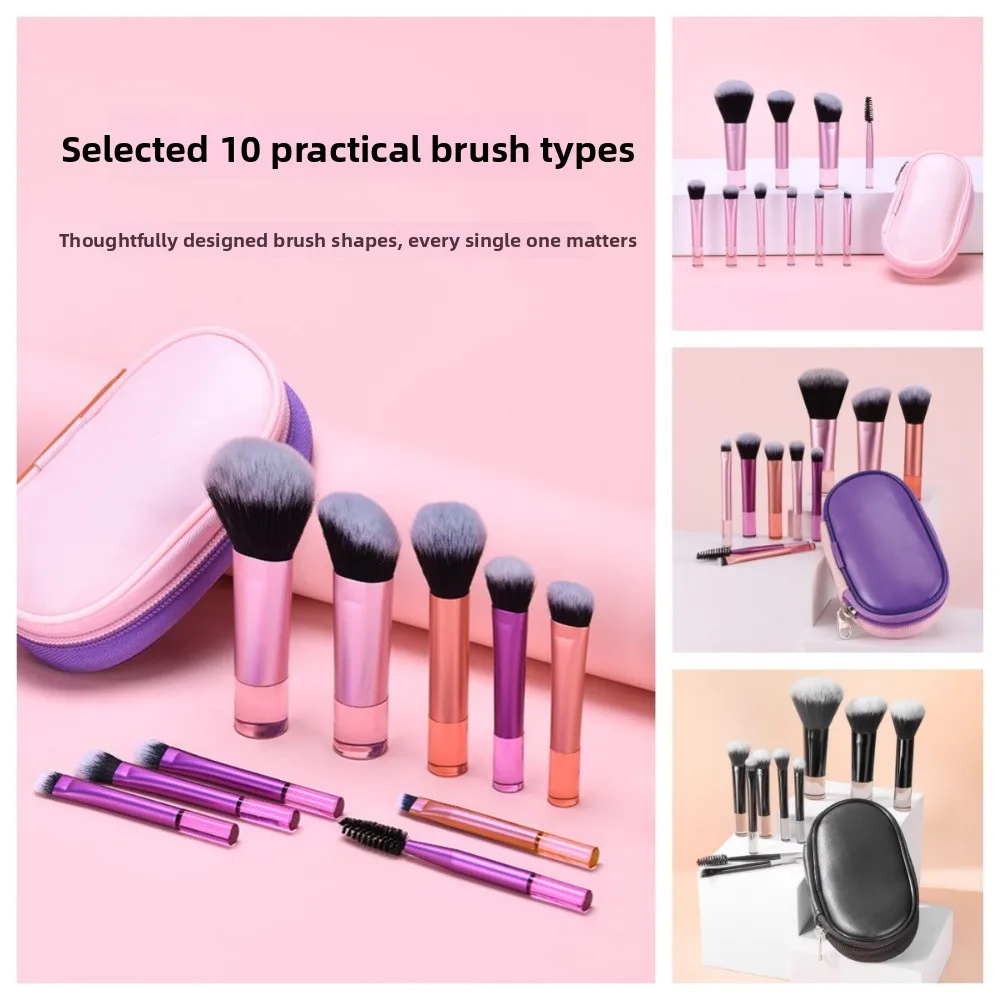 Tragbar mit Tasche, Mini-Make-up-Pinsel-Set, pelzige Make-up-Tools, Lidschatten, Puderpinsel, weicher Lidschatten, Kosmetikpinsel-Set für Studenten