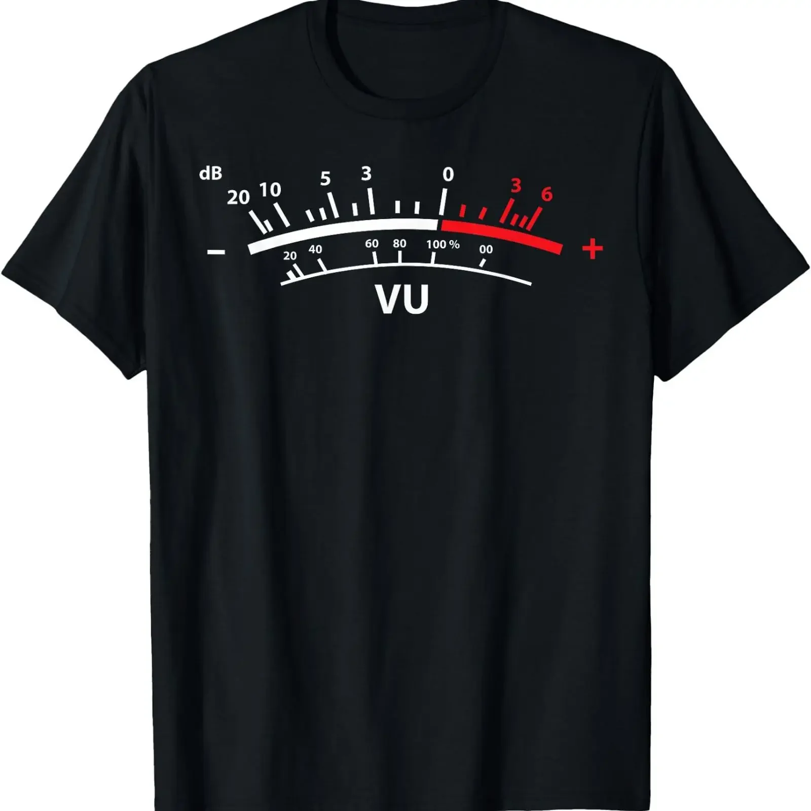 VU Meter dB DJ T Shirt vintage Washed Stylish fashion streetwear Casual Comfortable Unisex Versatile homme graphic Breathable