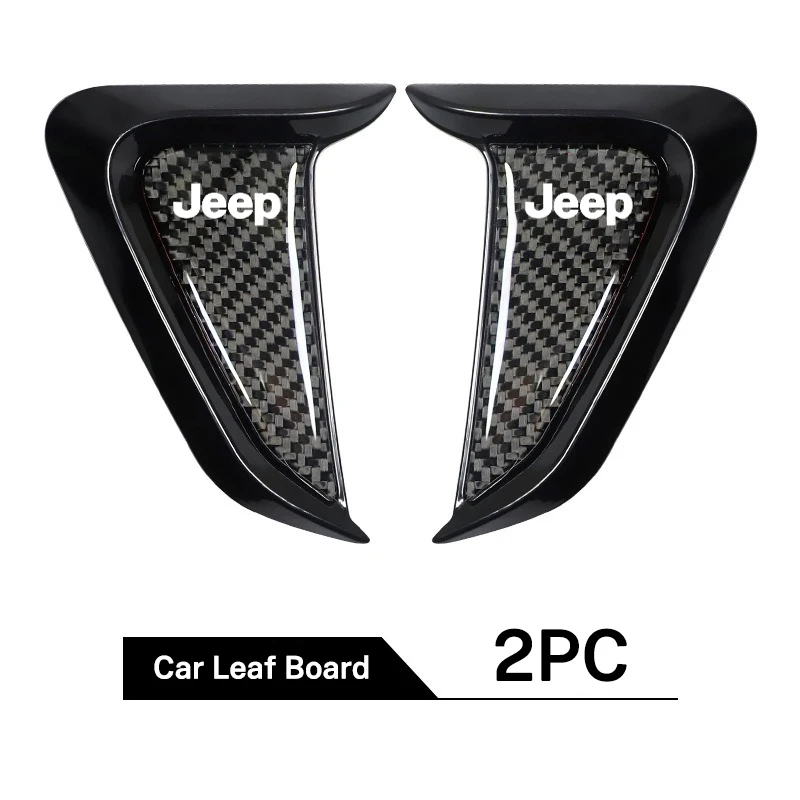 Carbon Fibre Car Side Fender Vent Cover Fender Air Vent Sticker For Jeep Renegade Compass Wrangler Grand Cherokee JK Accessories