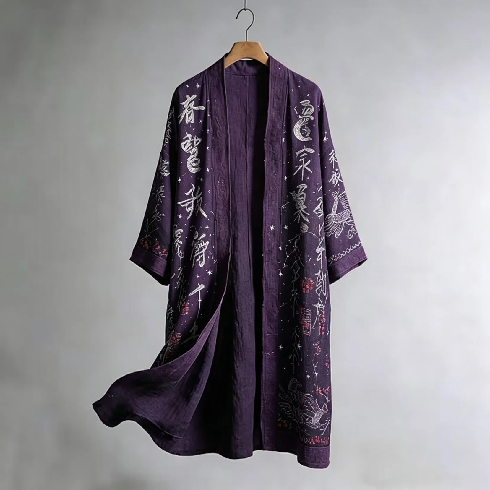 Plus Size 5XL Men's Japanese Long Kimono Cardigan Halloween Samurai Costume Kimono Print Kimono Shirt Yukata Outer Cover