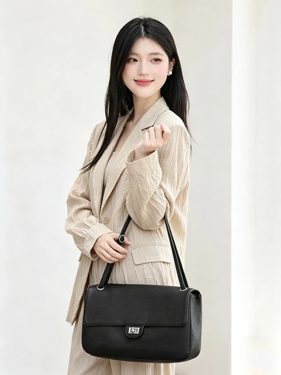 Designer-Umhängetaschen mit Klappe und Verschluss für Damen, luxuriöse, weiche PU-Leder-Crossbody-Tasche, klassische Vintage-Damen-Messenger-Tasche 2026 – Detail 11