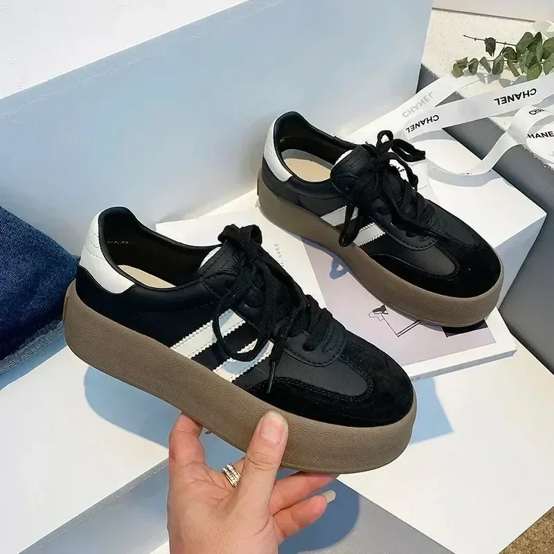 

Новинка 2023 года, классическая женская обувь из натуральной кожи, универсальная повседневная спортивная обувь на толстой подошве, немецкие тренировочные туфли для женщин