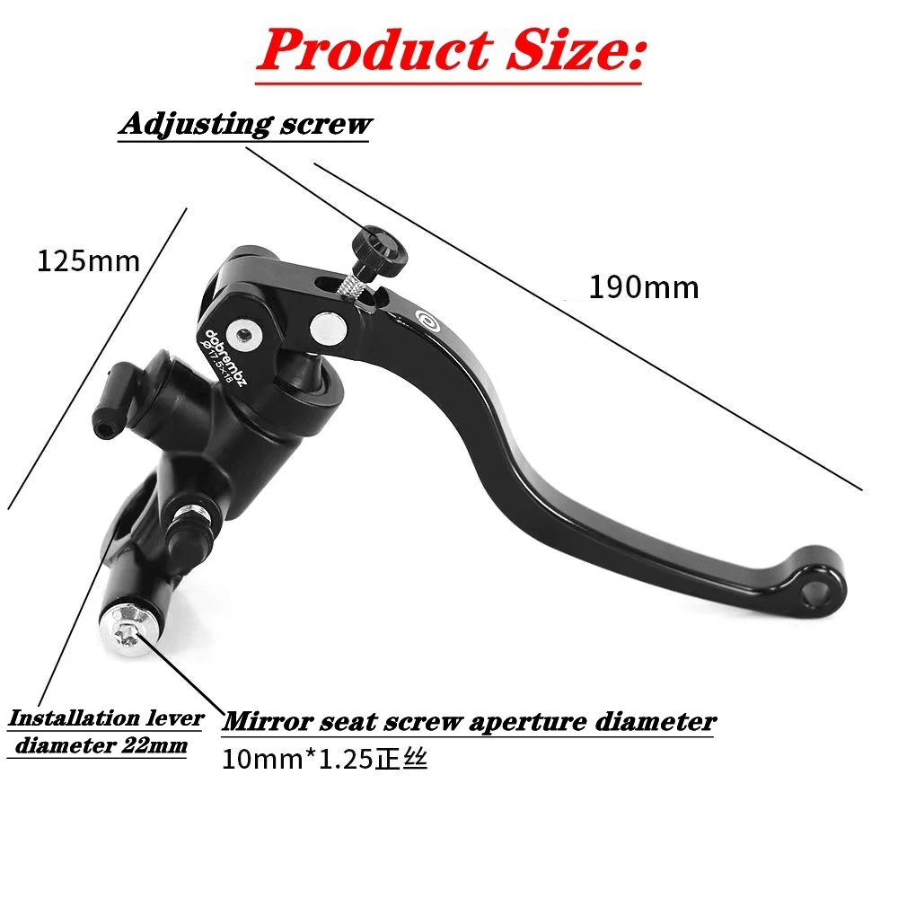 Pompe d'embrayage de frein de moto RCS, intervalles principaux, embrayage de perche pour pièce modifiée, moto électrique universelle, scooter, vélo de fosse D343, 16/17.5