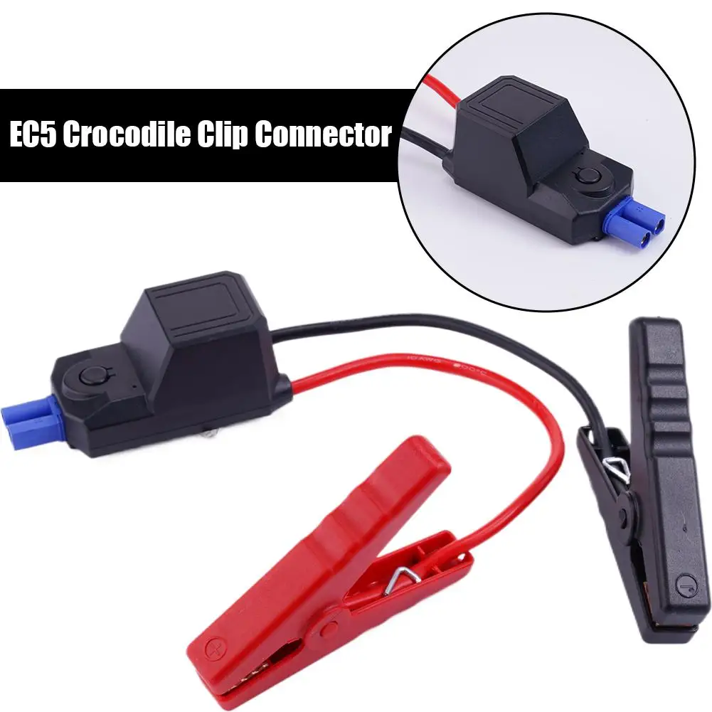 Professional EC5 Crocodile Clip Connector for Car Jump Starter, Smart Anti-Reverse Anti-Spark Battery Clamp with On/Off Switch