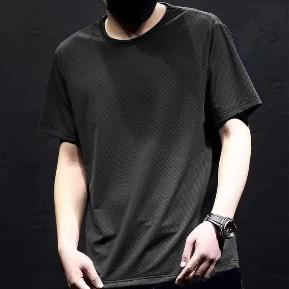 

Fashion Round Neck Quick Dry T Shirts Thin Simple Short Sleeve T-shirt Loose Large Size Basic T-shirt for Men Male