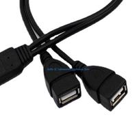 J0MB 2 Port USB Hub Data Cable USB 2.0 to Two USB Female Adapter Cable for Multiple Device Charging and Data Sync