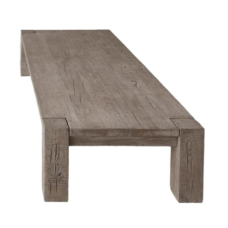 

American country retro coffee table Nordic simple coffee table Italian minimalist modern oak edge table