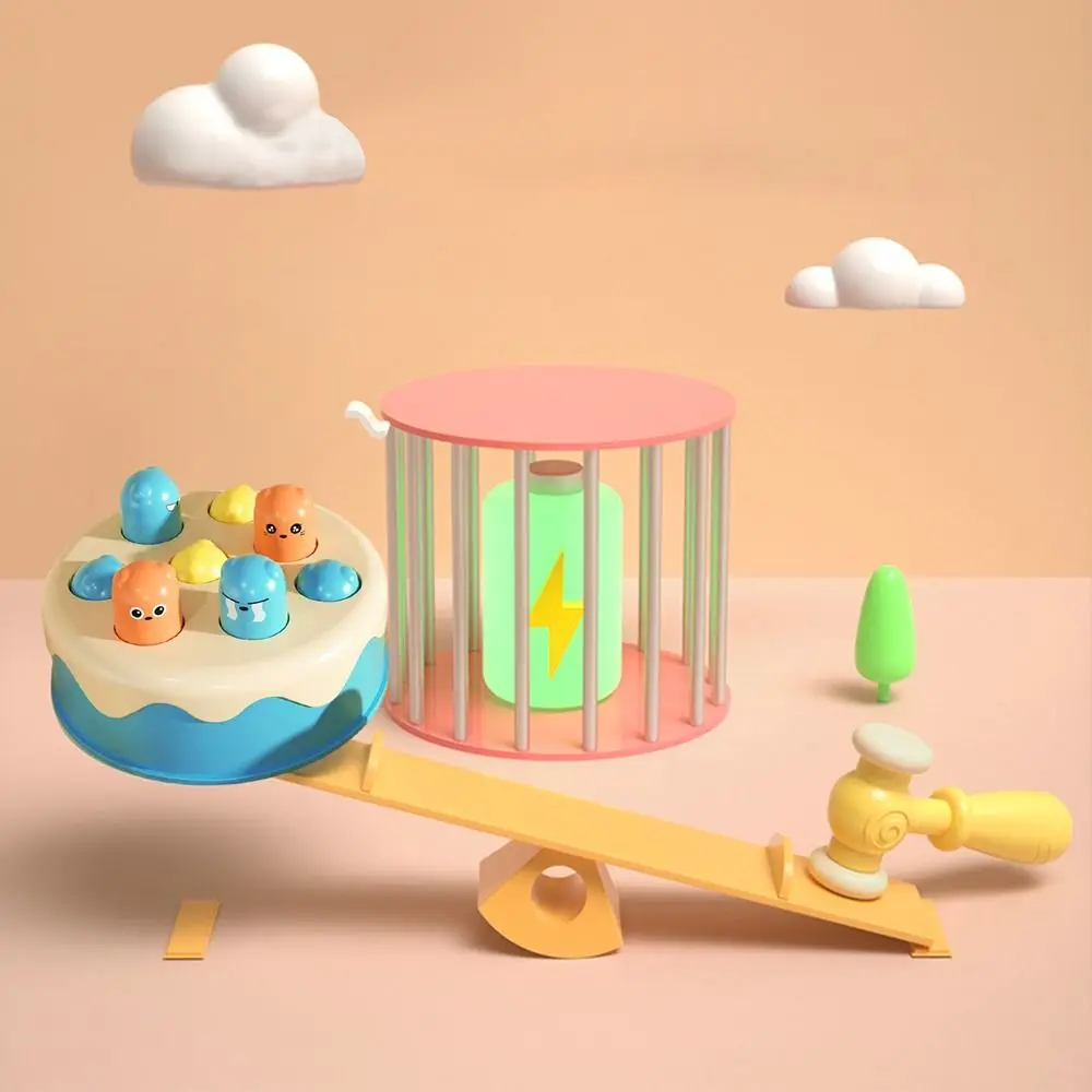 

ABS Animal Theme Knocking Game Hand Eye Coordination Learning Cognition Whack-a-mole Early Education Cake Shape