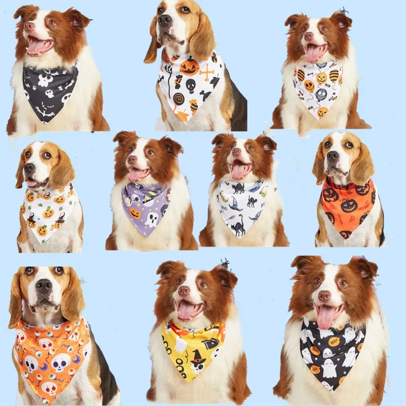 

Dog CAT Scarf Bibs Triangle For Fall Halloween Christmas Dog Bandana Bulk Thanksgiving Small Medium Large Dog bandanas