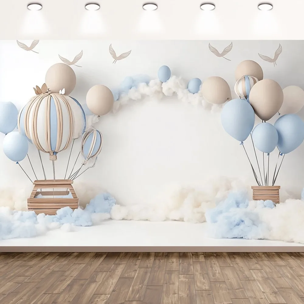 1 piece Adventure Awaits Hot Air Balloon Backdrop – features a whimsical balloon and cloud design